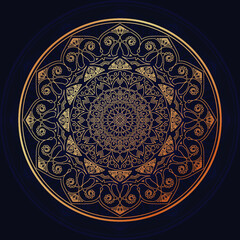 Luxury ornamental mandala background design with golden arabesque and floral corner frame Arabic islamic east style