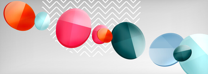 Abstract glossy round shapes vector background. Vector futuristic illustration for covers, banners, flyers and posters and other