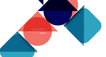 Simple circles and triangles abstract background. Vector illustration for covers, banners, flyers and posters and other designs