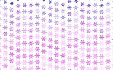 Light Purple vector layout with bright snowflakes, stars.
