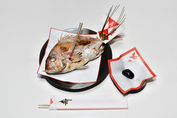 お祝いの鯛焼き料理 - obrazy, fototapety, plakaty