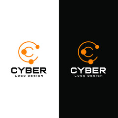 Fototapeta C and cyber logo design creative modern minimal logotype vector template obraz