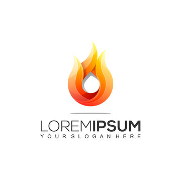Modern Fire Logo Design Template