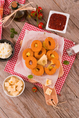 Fototapeta premium Fried cheese ring. 