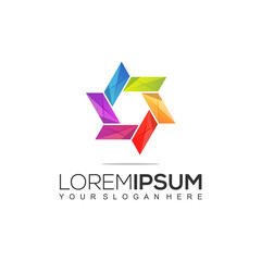 Modern Star Colorful logo Template