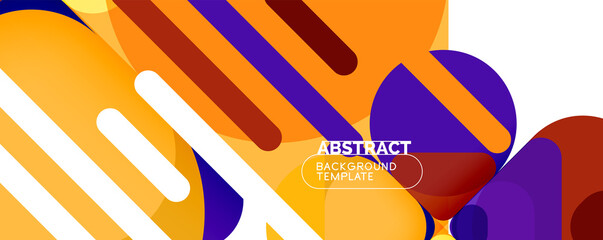Modern geometric round shapes and dynamic lines, abstract background. Vector illustration for placards, brochures, posters and banners