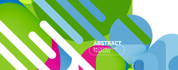 Modern geometric round shapes and dynamic lines, abstract background. Vector illustration for placards, brochures, posters and banners