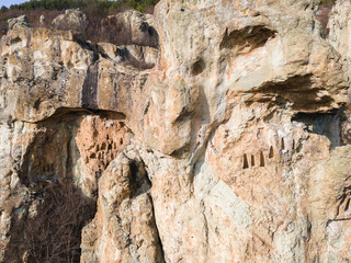 Aerial view of Thracian sanctuary Dazhdovnitsa, Bulgaria