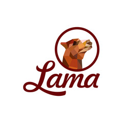 Lama Animal Logo Design Template