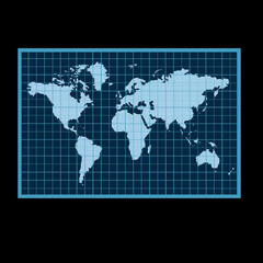 Contour map of the world, vector illustration