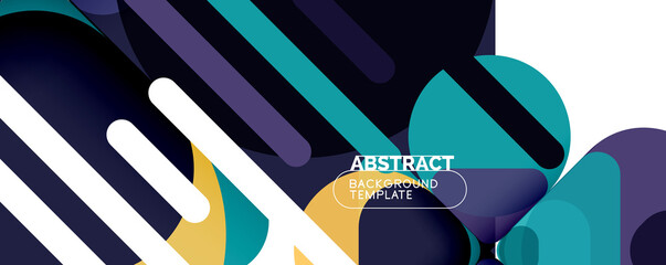 Modern geometric round shapes and dynamic lines, abstract background. Vector illustration for placards, brochures, posters and banners