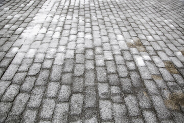 Snow on urban street