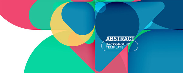 Modern geometric round shapes and dynamic lines, abstract background. Vector illustration for placards, brochures, posters and banners