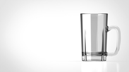 beer mug white background one right front 3D Render