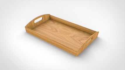 tray white background one center angled 3D Render