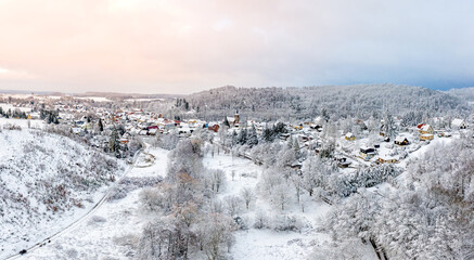 Blick über Güntersberge im Harz Winter