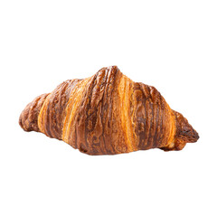 Isolated brown baked croissant on the white background