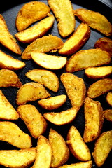 Potato wedges - homemade vegan food 