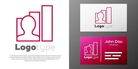 Logotype line Productive human icon isolated on white background. Idea work, success, productivity, vision and efficiency concept. Logo design template element. Vector.