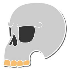 skull hand drawn doodle stickers design vector illustration