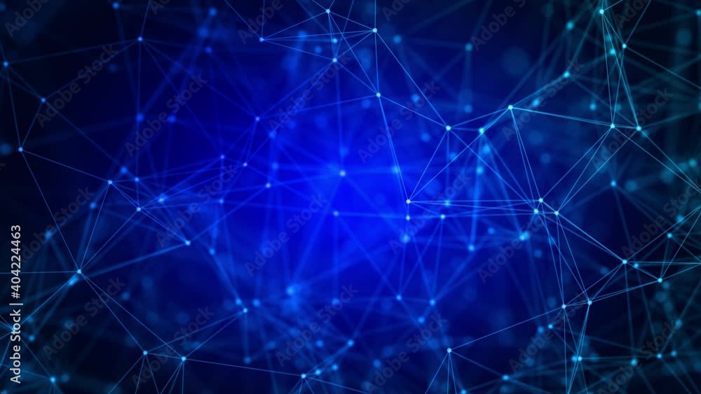 Aufkleber moving dots and lines transform. network connection structure.