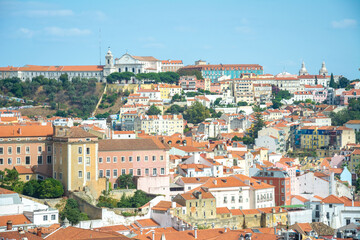 Fototapeta na wymiar panoramische Sicht auf Lissabon