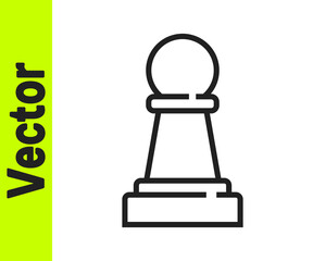 Black line Chess icon isolated on white background. Business strategy. Game, management, finance. Vector.