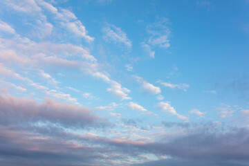 Clouds in the sky at sunset.