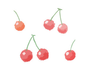 フルーツのイラスト 果物 セット Pop かわいい 素材 Canvas Print Yugoro