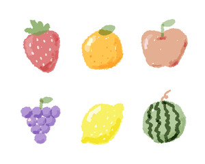 フルーツのイラスト 果物 セット Pop かわいい 素材 Apple Canvas Print App Yugoro