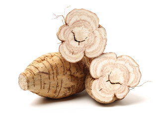 Root of kudzu vine,puerarin Isolated on a white background 