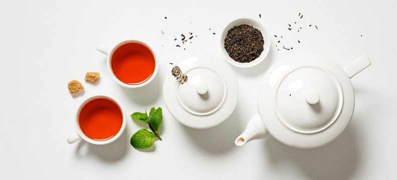 Classic English Black Tea Concept, View From Above