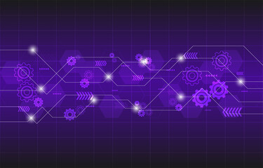 technology background with gear symbols patten network internet of things Ep.1