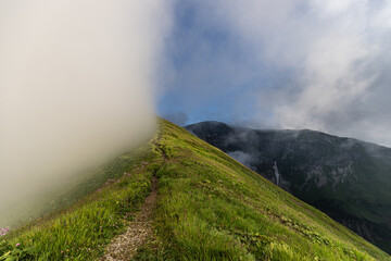 Älplesattel im Nebel