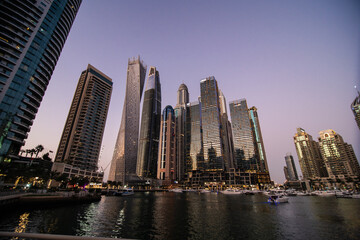Fototapeta na wymiar UAE, Dubai - December, 2020: Dubai Marina. UAE. Dubai was the fastest developing city
