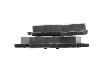 brake pads one on top of the other demonstrate the thickness of asbestos abrasive alloy, new car...