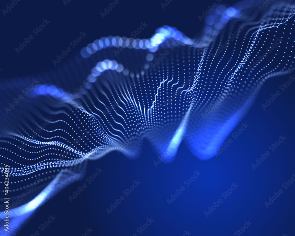 Wall mural abstract 3d grid technology background. futuristic technology network wireframe.