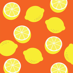 Vector pattern with lemons. Abstract pattern with cartoon lemons.