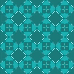 blue turquoise aqua menthe vintage floral interior seamless flat design background vector illustration