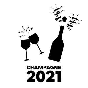Champagne bottle explosion vector illustration