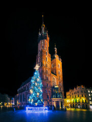 Fototapeta na wymiar Christmas Tree in Krakow
