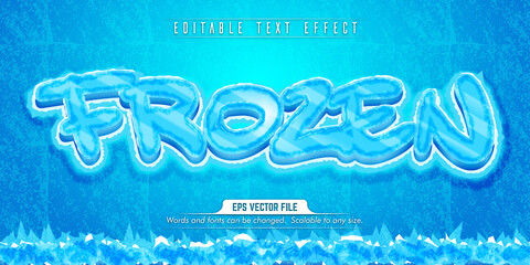 Frozen text, ice style editable text effect