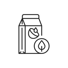 Organic coconut milk color line icon. Pictogram for web page, mobile app, promo.