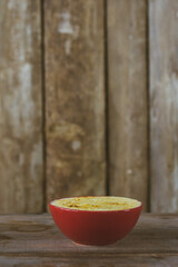 plate with smile potato and ketchup