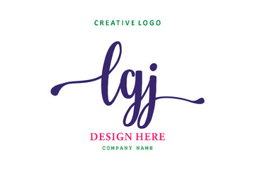 Fototapeta na wymiar LGJ lettering logo is simple, easy to understand and authoritative
