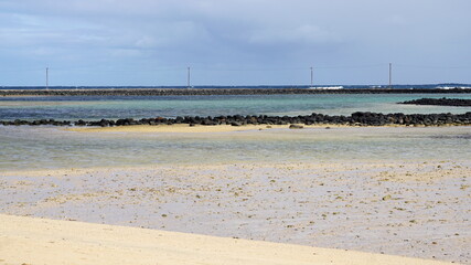the beach in Baia das Gatas, on the island Sao Vicente, Cabo Verde, in the month of November