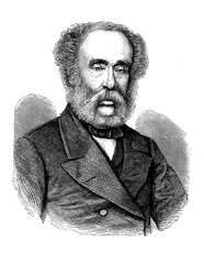 Portrait of Sir Joseph Whitworth ( 1803 - 1887)  engineer, entrepreneur, inventor of the Whitworth rifle, created the British Standard Whitworth system for screw threads