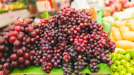 Organic grapes on the market