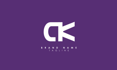 Alphabet letters Initials Monogram logo CK, KC, C and K, Alphabet Letters CK minimalist logo design in a simple yet elegant font, Unique modern creative minimal circular shaped fashion brands