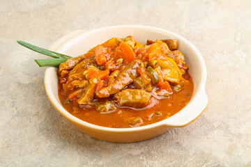 Meat goulash with vegetables